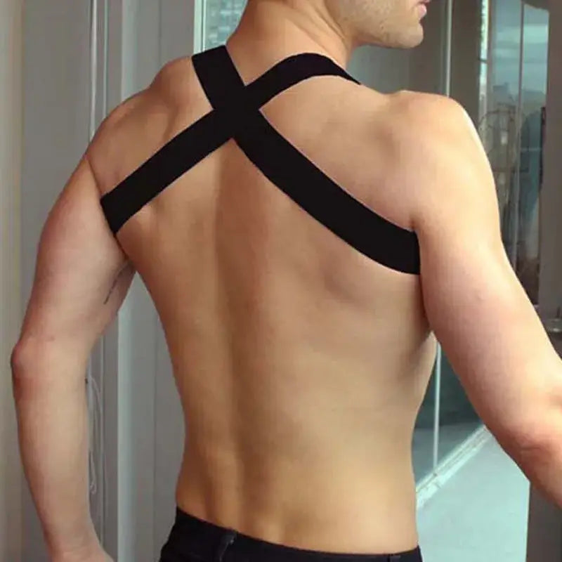 3 Colours Man Harness with Chain Bondage PU Fetish Leather Men Lingerie Body Harness Men Male Gay Harness Chest Bondage