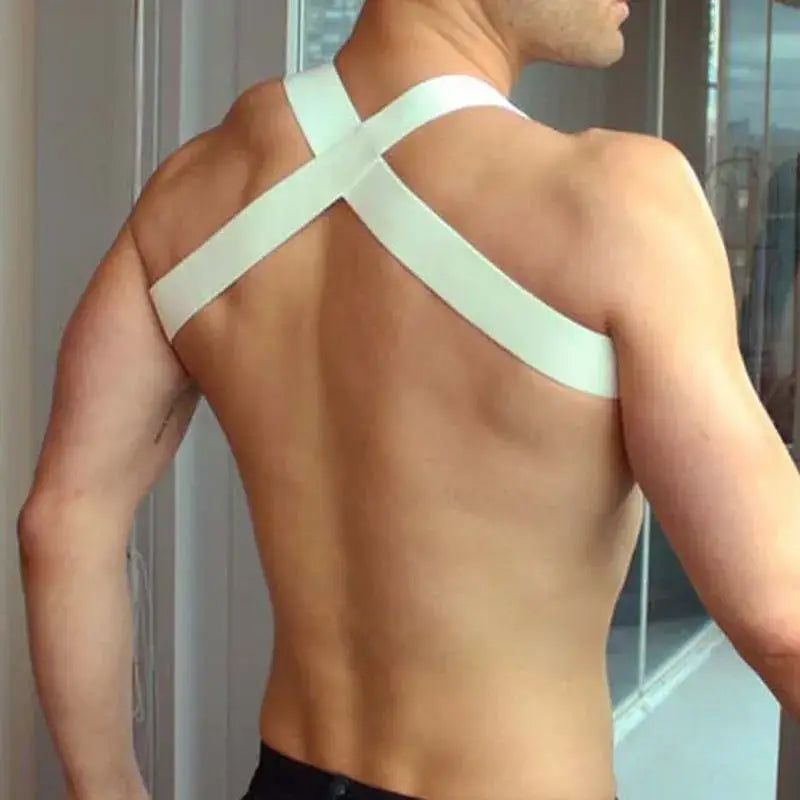 3 Colours Man Harness with Chain Bondage PU Fetish Leather Men Lingerie Body Harness Men Male Gay Harness Chest Bondage
