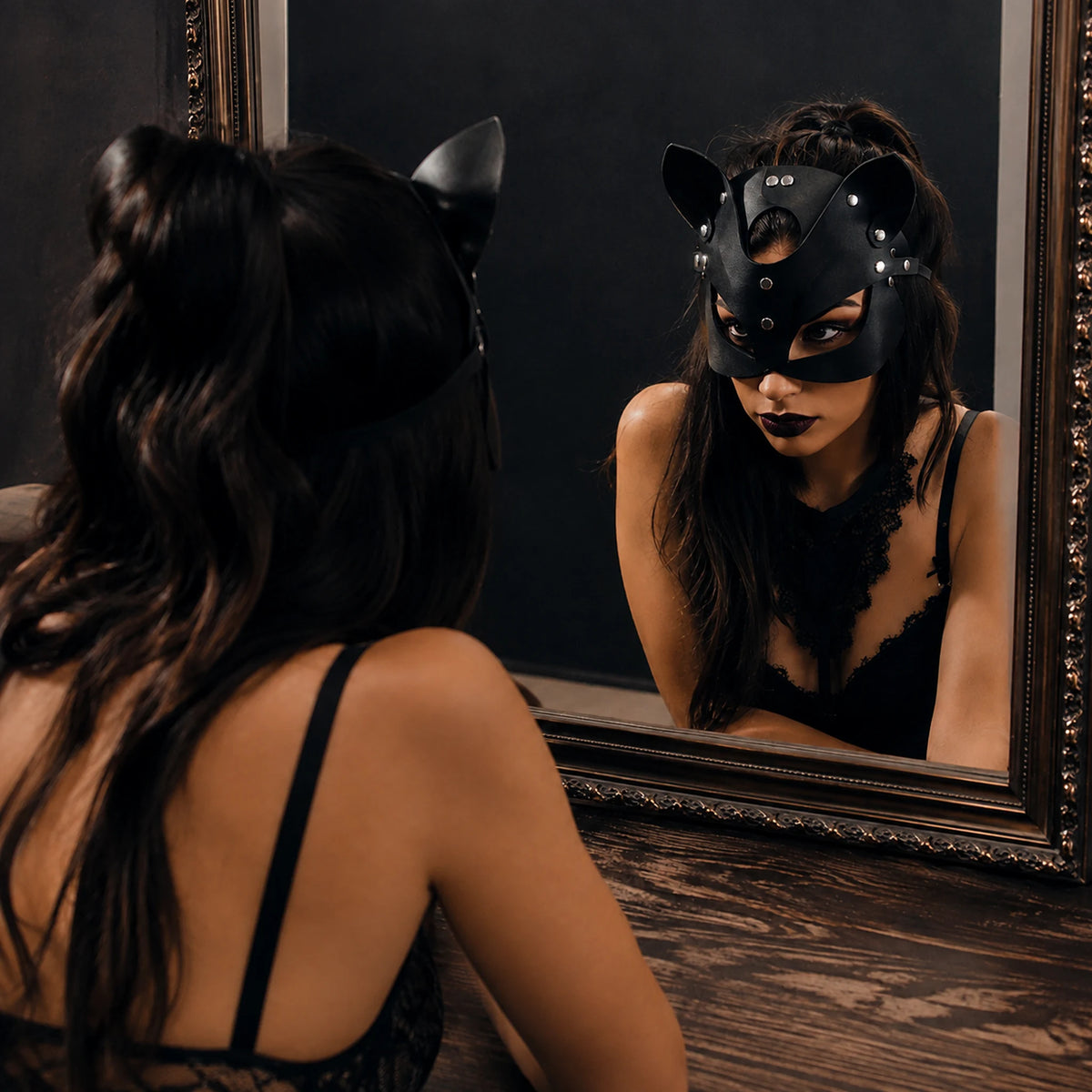 Leather Cat Mask