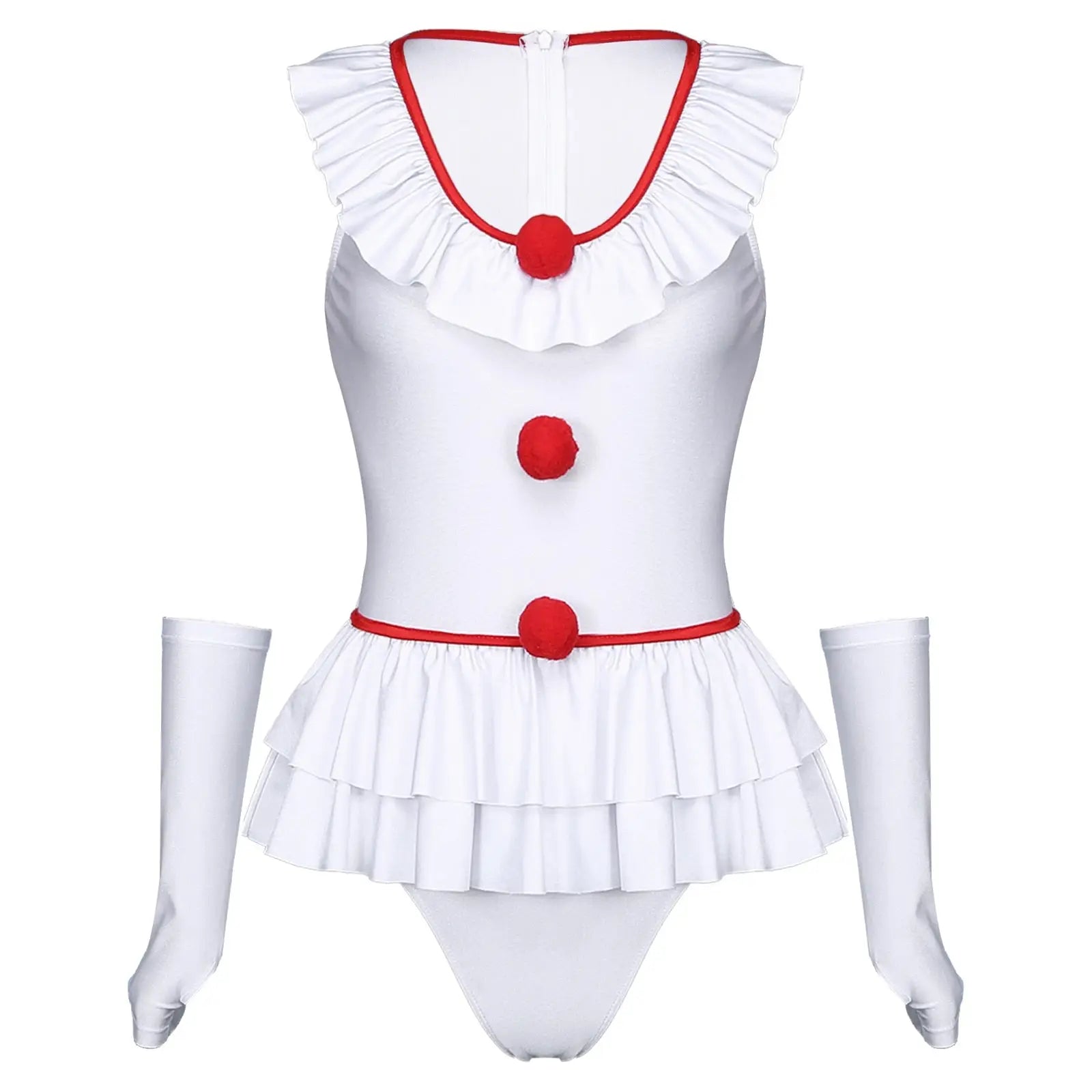 Sexy Clown Halloween Costume - White / S