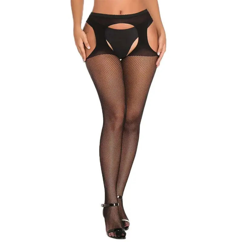 fishnet stockings sexy Yomorio Fishnet Stockings Sexy Hollow Design, Comfortable Ruffle Trim –  YOMORIO main image 1