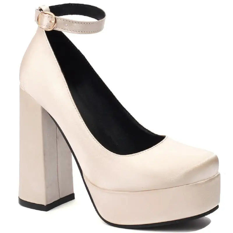 Sexy Hot Pink Shoes - Beige / 4