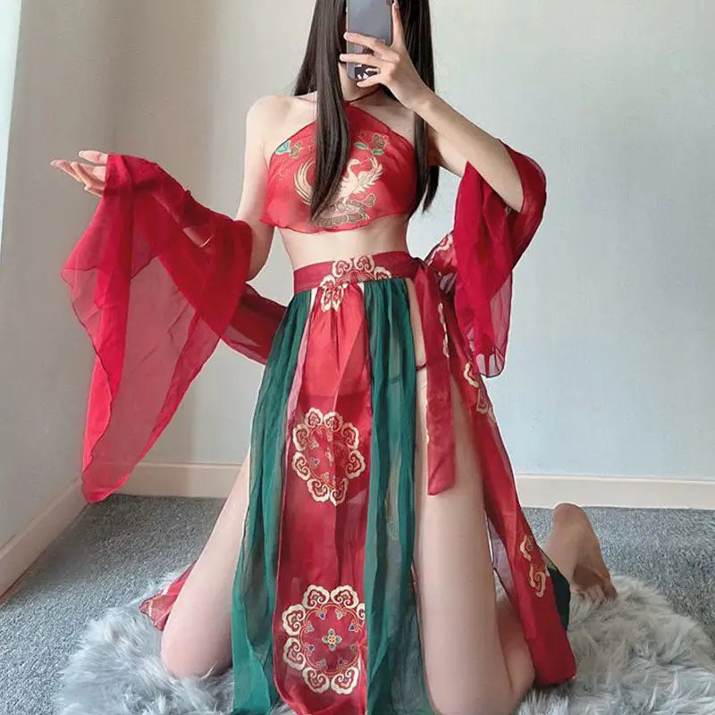 strapless open back dress Sexy Kimono Princess Costume