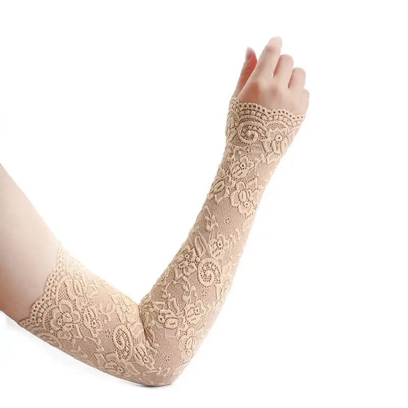 Thin Lace Sexy Gloves - Nude / One Size