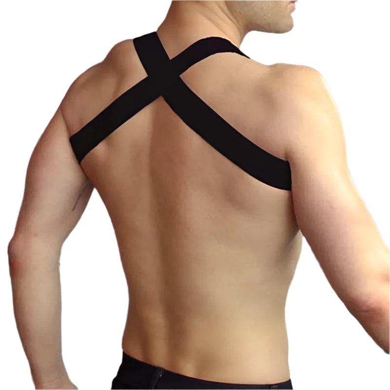 3 Colours Man Harness with Chain Bondage PU Fetish Leather Men Lingerie Body Harness Men Male Gay Harness Chest Bondage