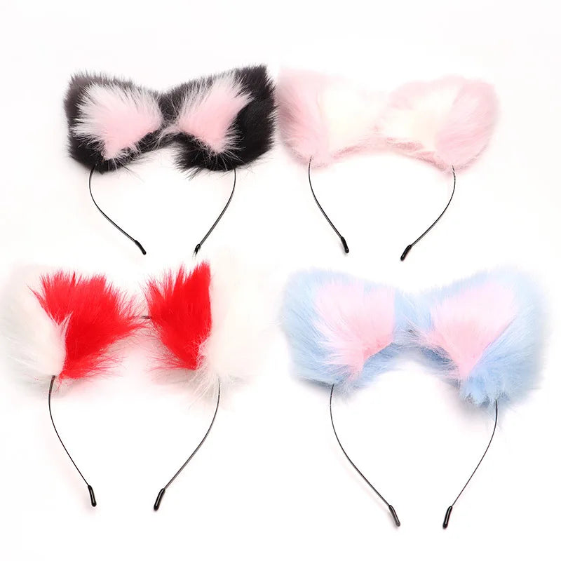 40cm Fox Tail Anal Plug Sexy Plush Cat Ears Headbands Set Butt Plug Tail Erotic Cosplay Sex Toys for Women Anal