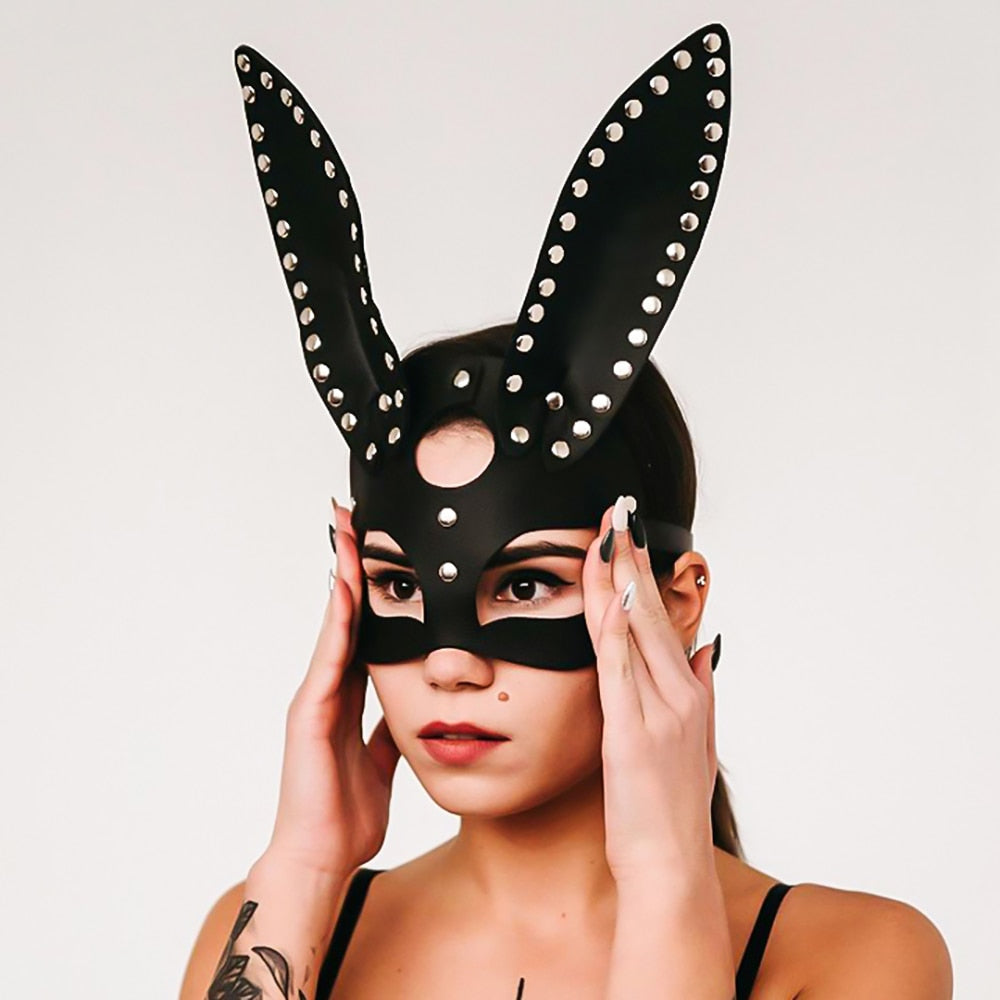Leather Bunny Mask