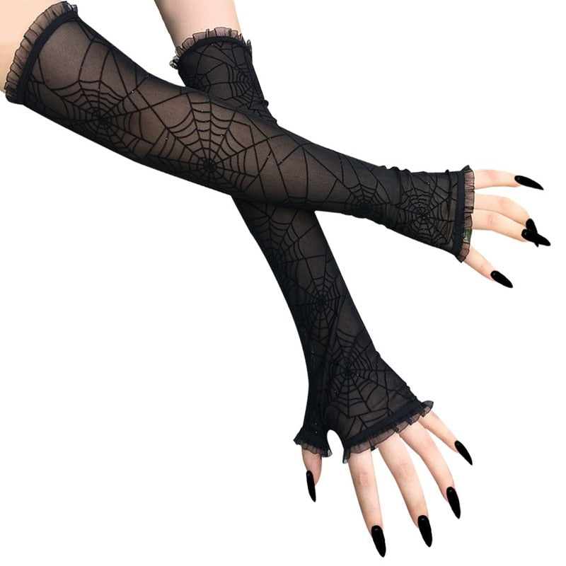Black Long Sleeve Gloves