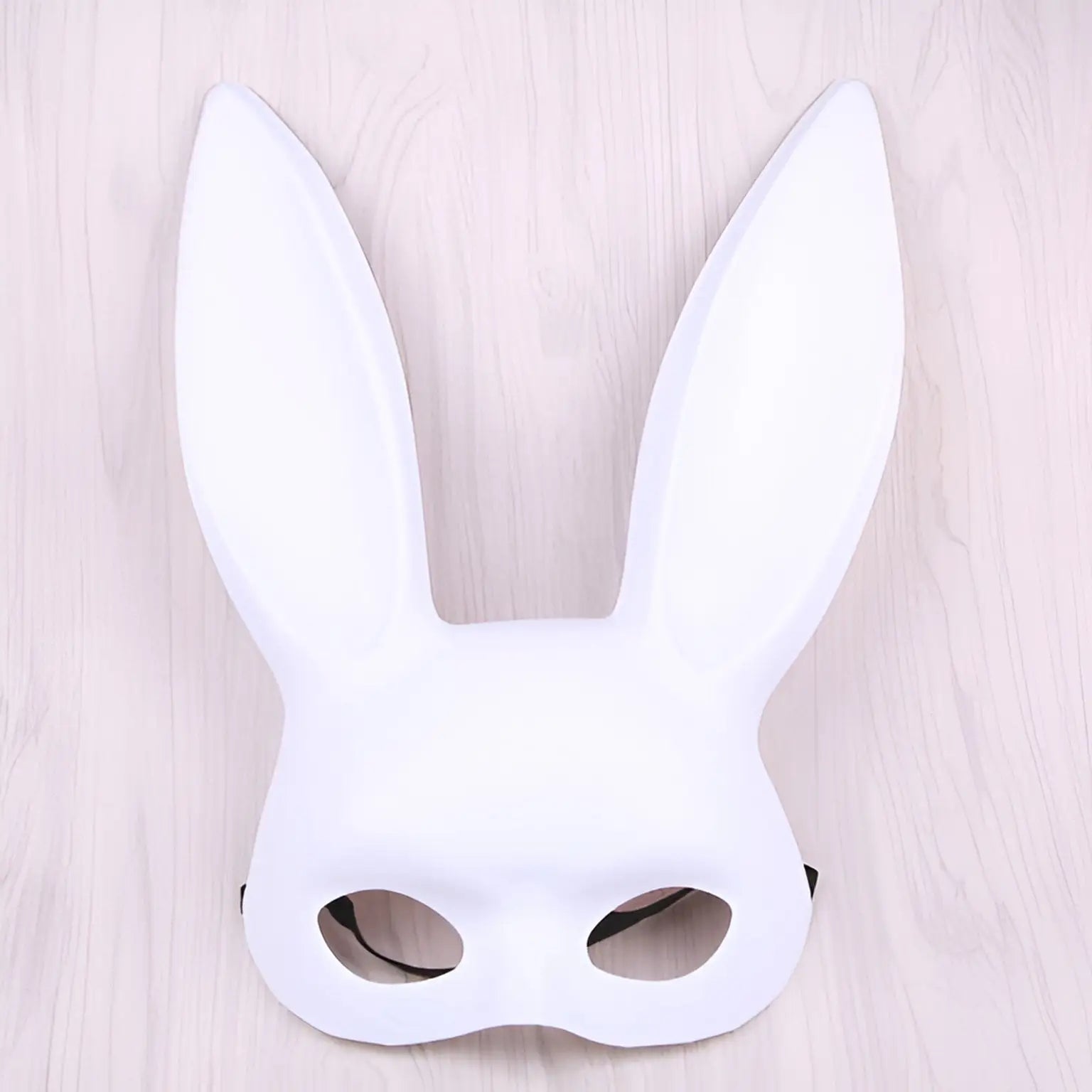 Black Bunny Mask - Matte White