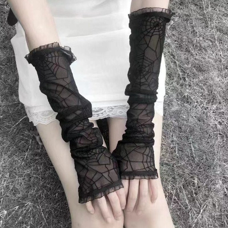 Black Long Sleeve Gloves