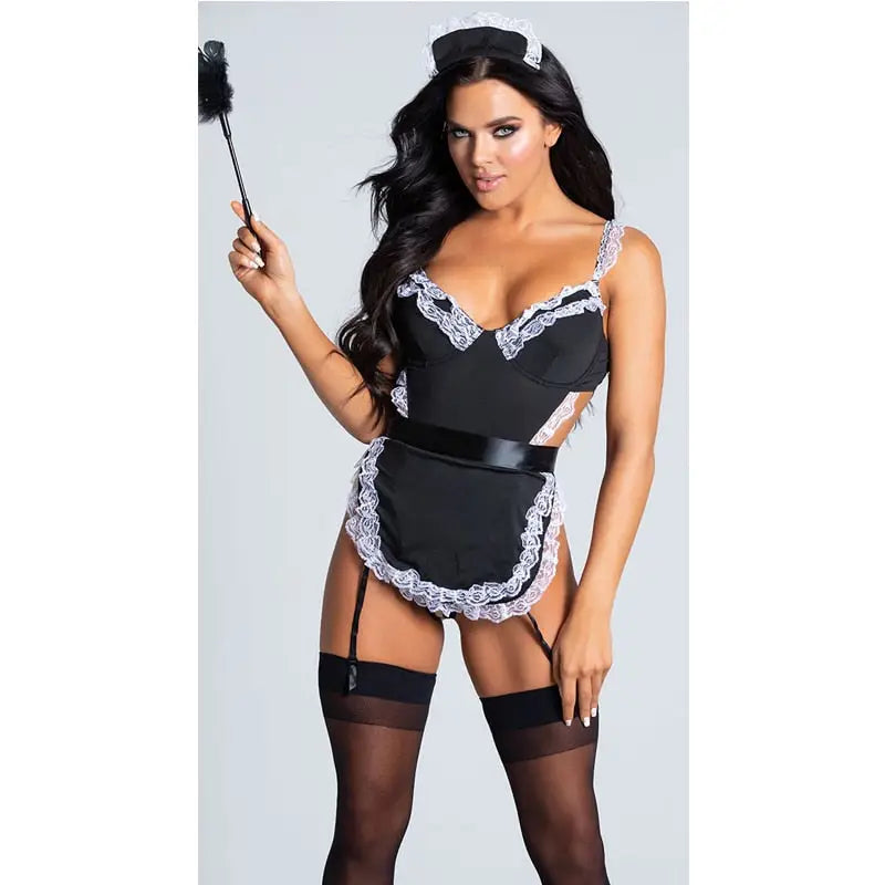 Cosplay Maid Bodycon - Black / S