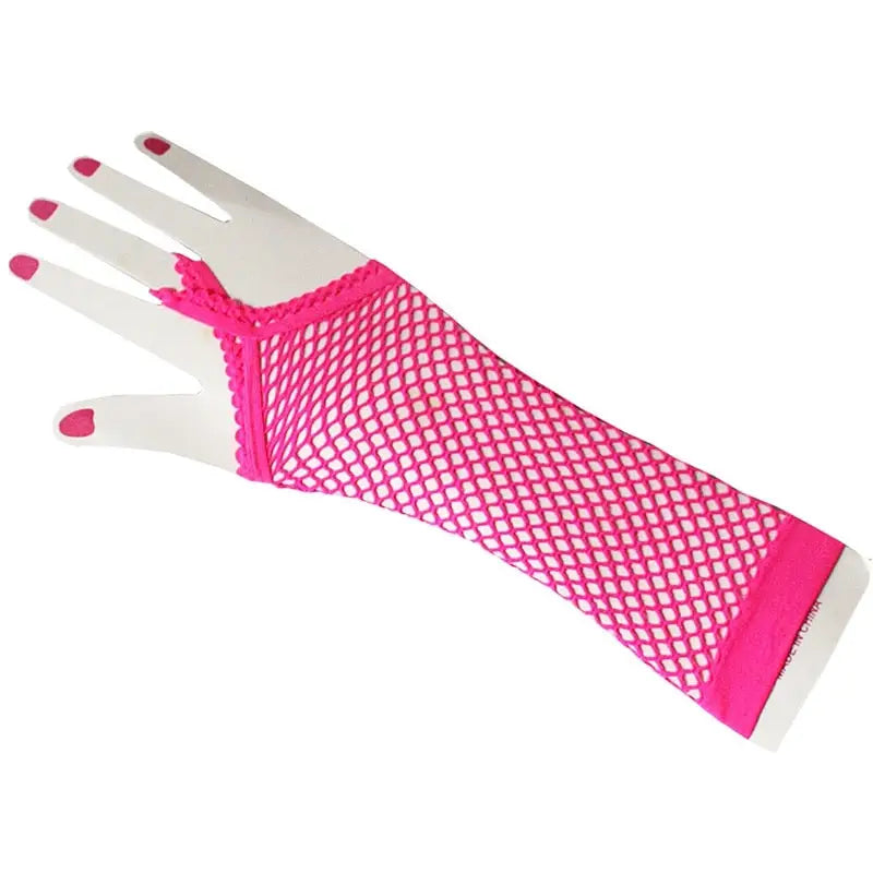 Costume Fingerless Gloves - Rose Red / 26 cm