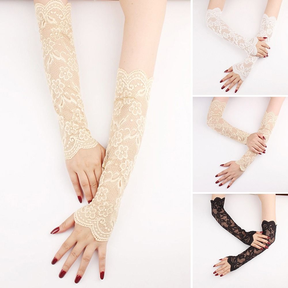 Elbow Length Fingerless Gloves