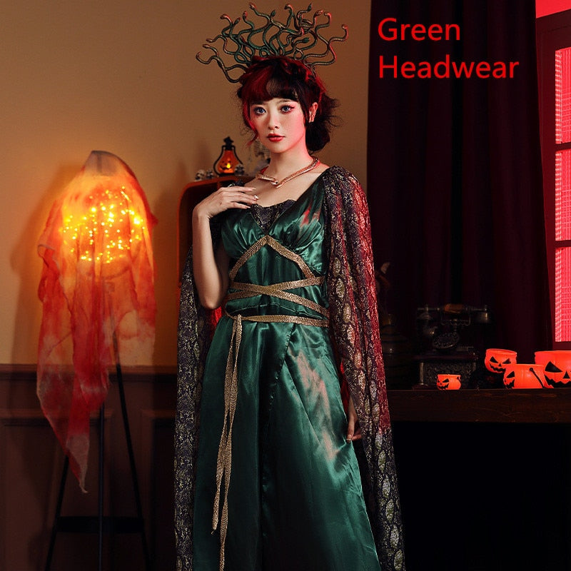 Greek Goddess Cosplay Costume - Green / M