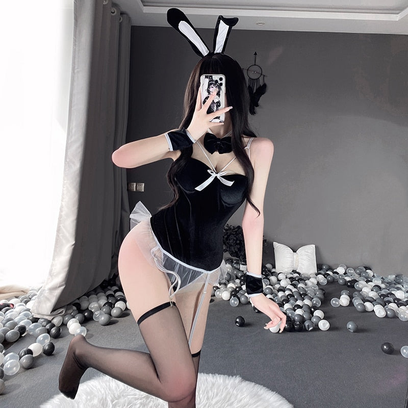 Hot Bunny Costume - Black / One Size