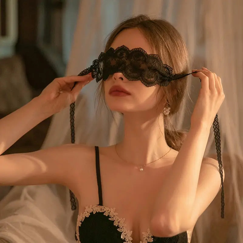 Lace Eye Mask - Black