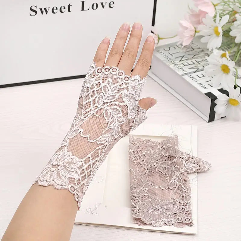 Lace Gloves For Women - Purple 19CM / One Size