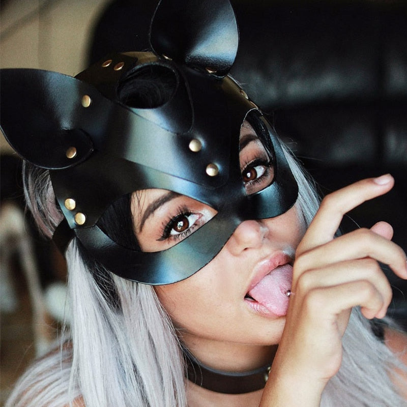 Leather Cat Mask