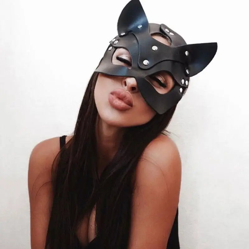 Leather Cat Mask