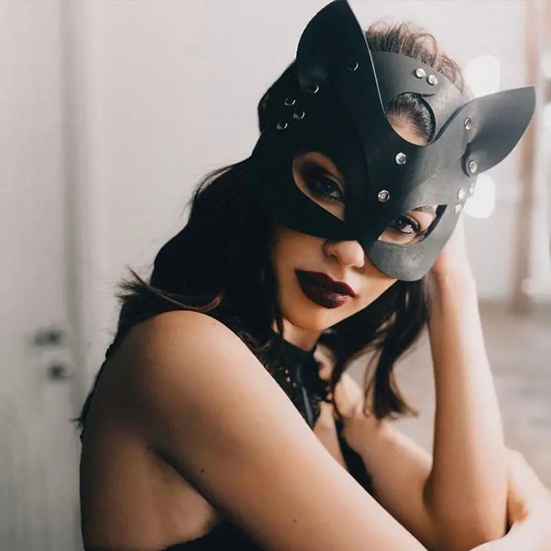 Leather Cat Mask