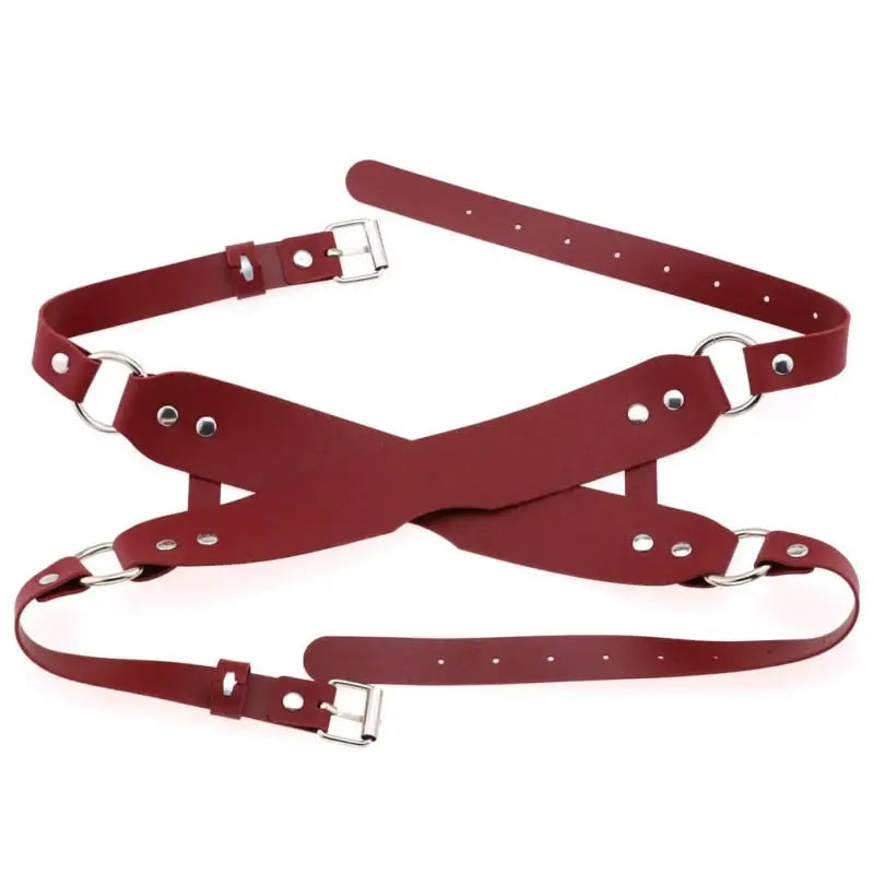 Leather Eye Mask - Red