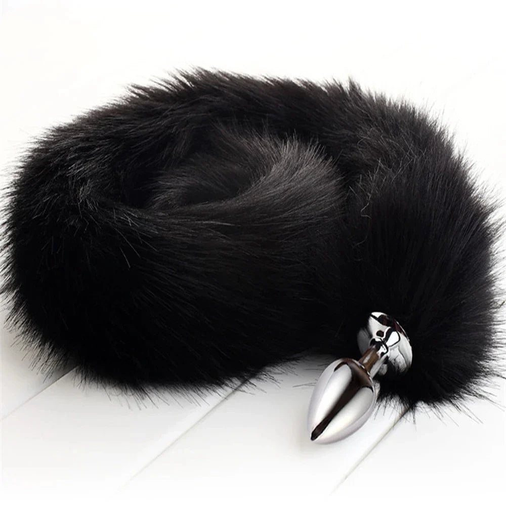 Long Fox Tail - Black / S (2.8cm)