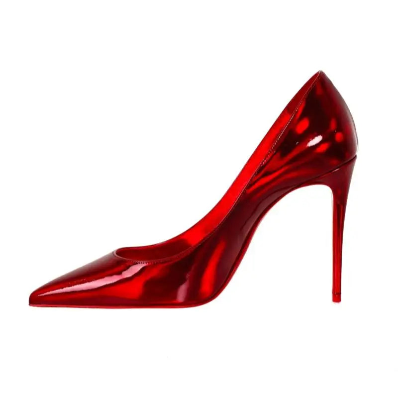 Low Heel Sexy Shoes - Bright Red 10cm / 35