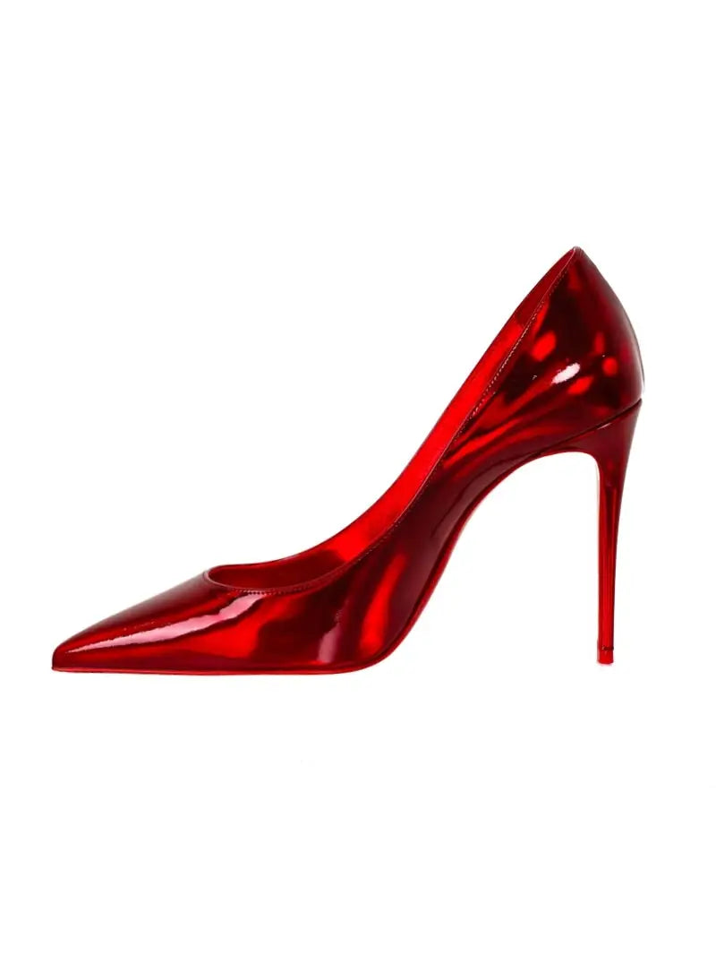 Low Heel Sexy Shoes - Bright Red 8cm / 35