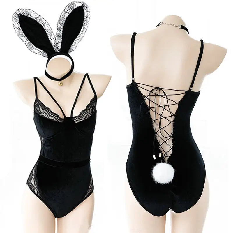 Playboy Bunny Costume Red - Black / One Size