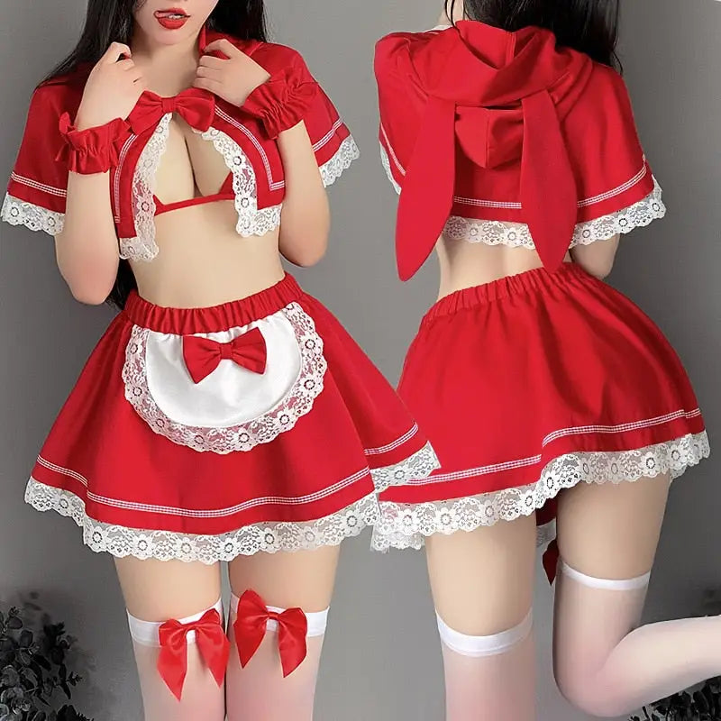 Red Riding Bunny Costume - Red / One Size