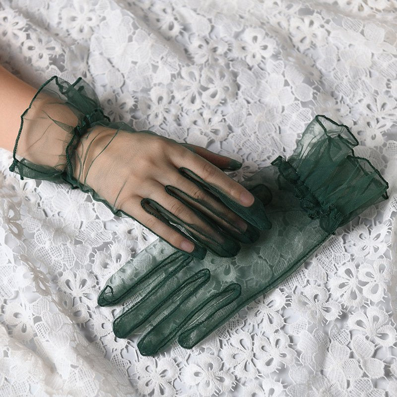 See-Through Gloves - Dark green / One Size