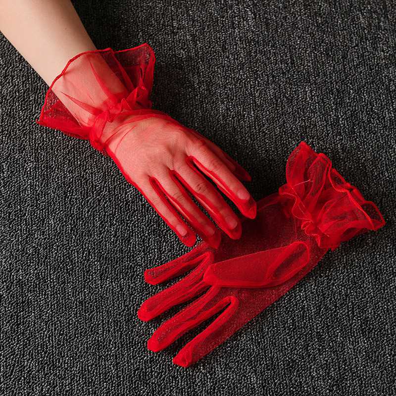 See-Through Gloves - Red / One Size