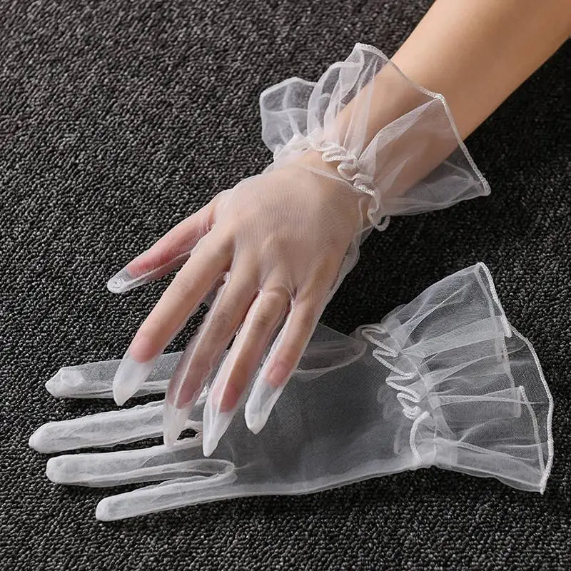 See-Through Gloves - White / One Size