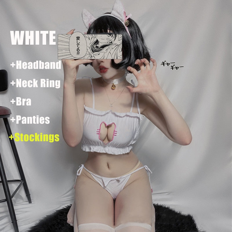 Sexy Cat Costume - White / One Size