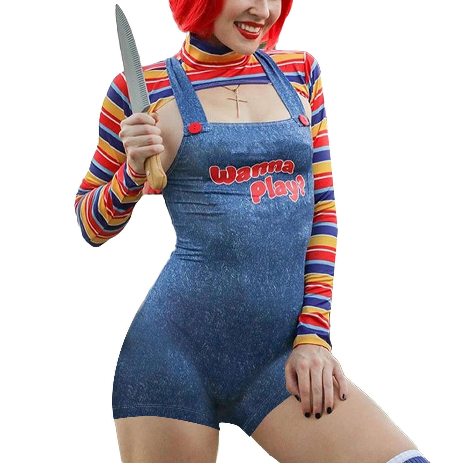 Sexy Chucky Costume - Blue / S