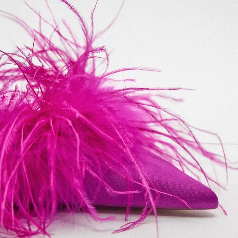 Sexy Feather Pink Shoes