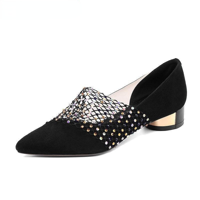 Sexy Flat Shoes - Black Silver / 34