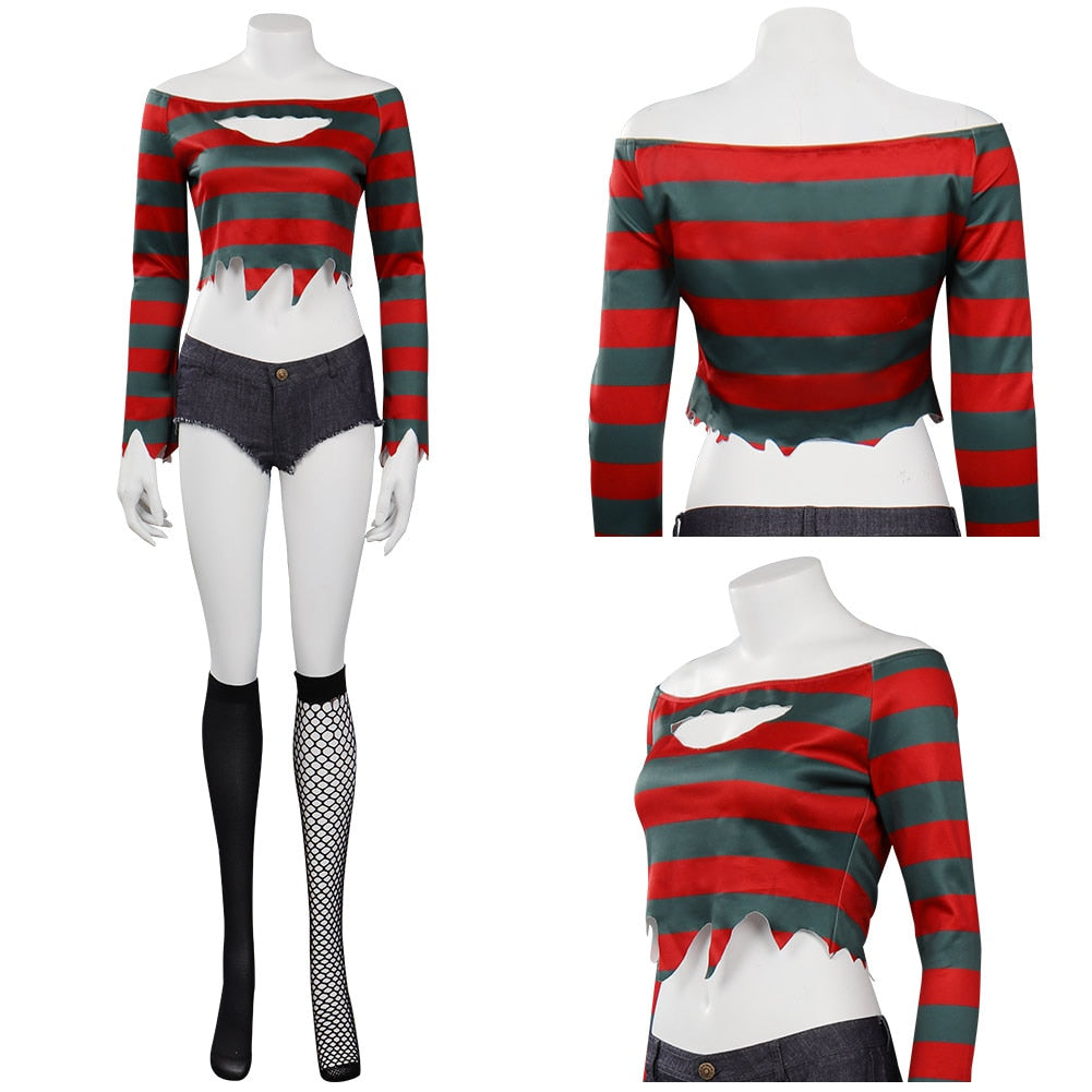 Sexy Freddy Krueger Costume - Red / XS