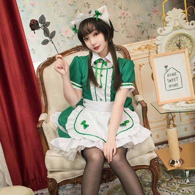 Sexy French Maid Costume - Green / S