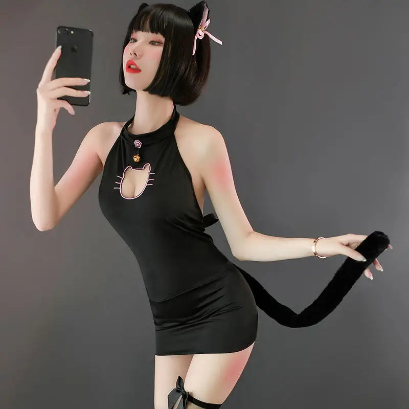 Sexy Kitty Outfit - Black / One Size