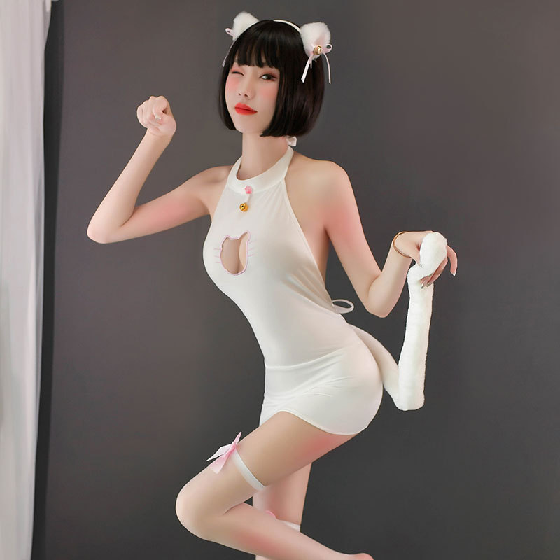 Sexy Kitty Outfit - White / One Size