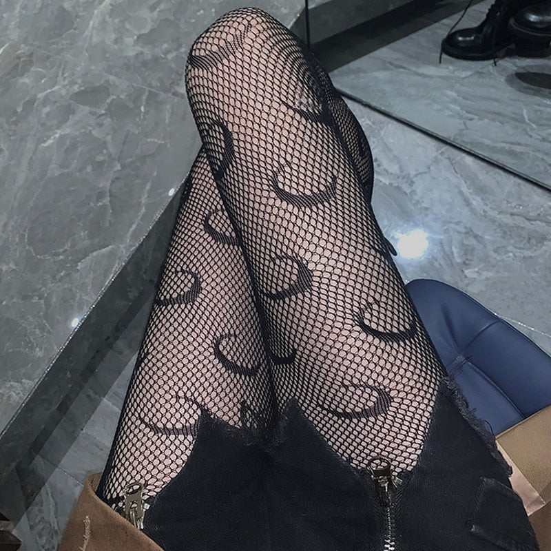 Sexy Moon Print Stockings