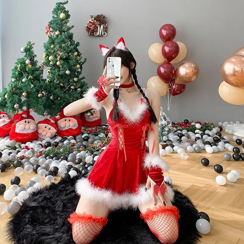 Sexy Mrs Claus Costume - Red / One Size