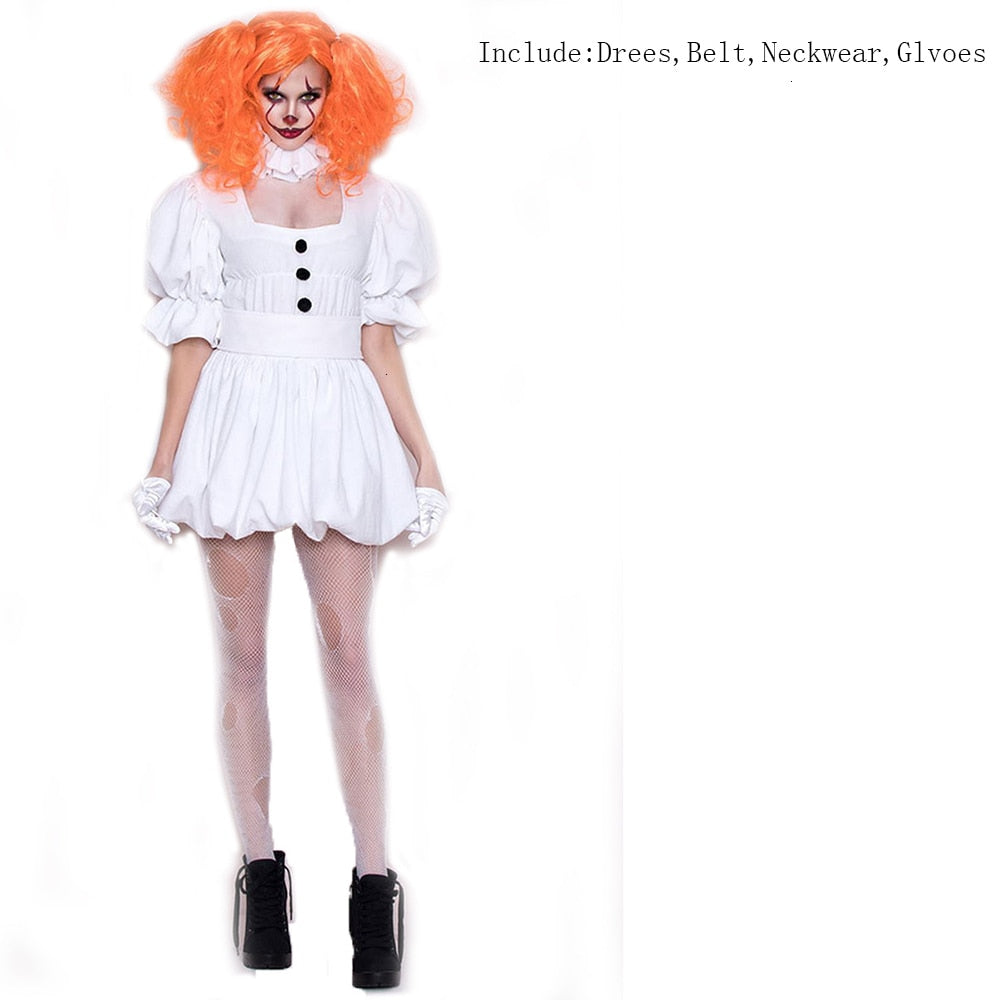 Sexy Pennywise Costume - White / S