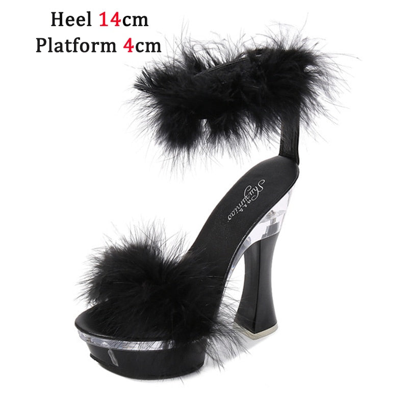 Sexy Pole Dancing Shoes - Black 14cm / 34