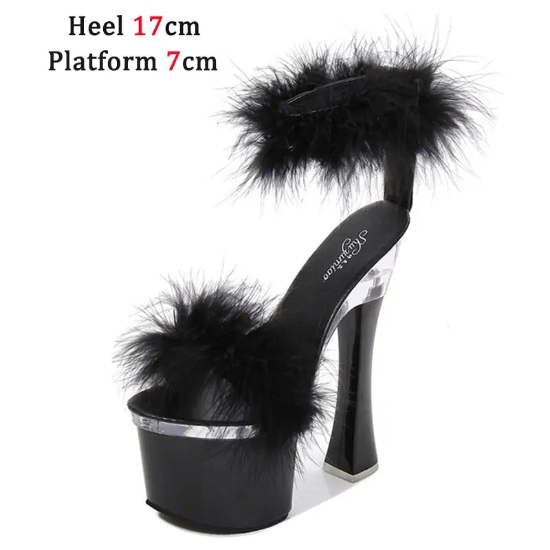 Sexy Pole Dancing Shoes - Black 17cm / 34