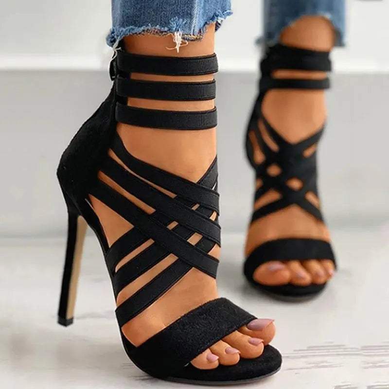 Sexy Wrap Around Shoes - Black / 35