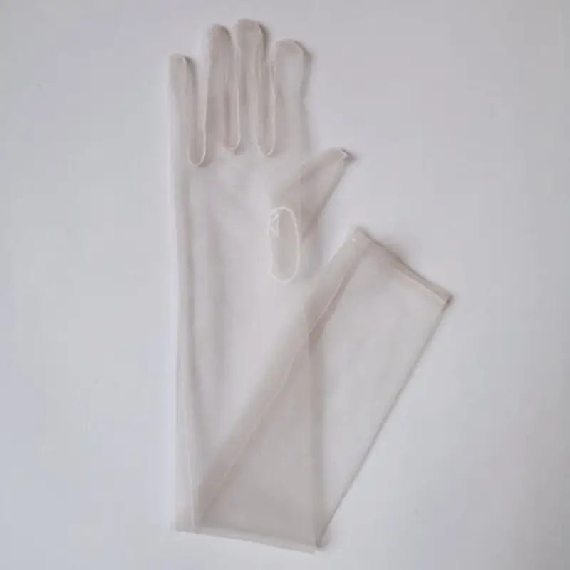 Thin Sexy Gloves - Light Gray / 55cm