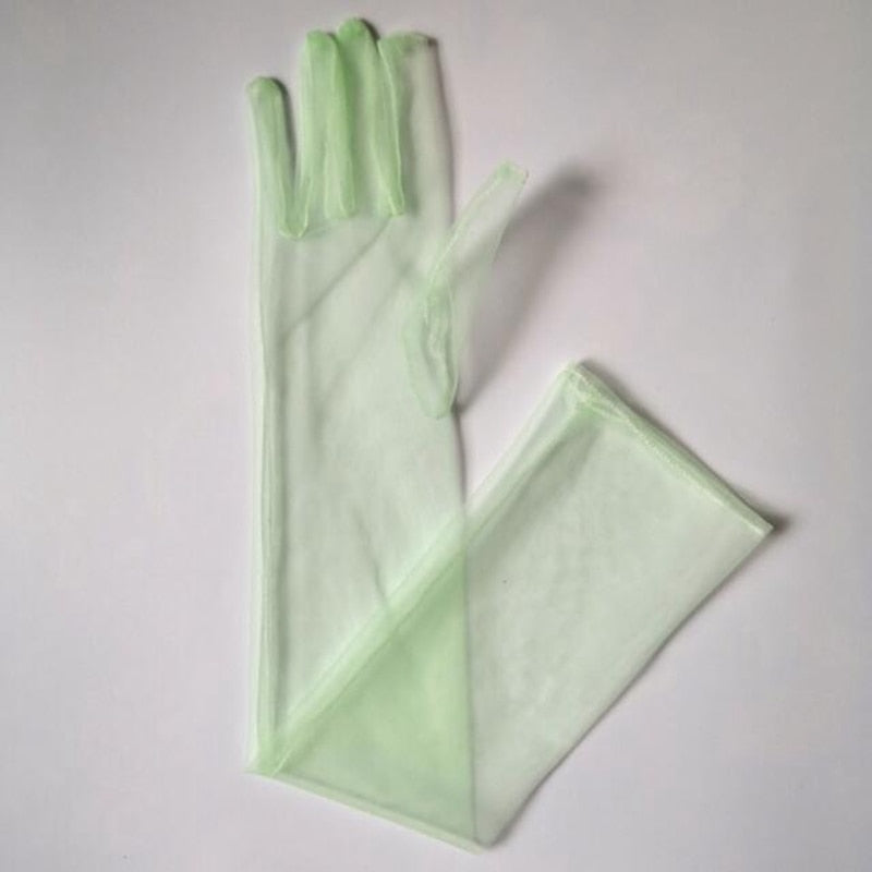 Thin Sexy Gloves - Light Green / 55cm