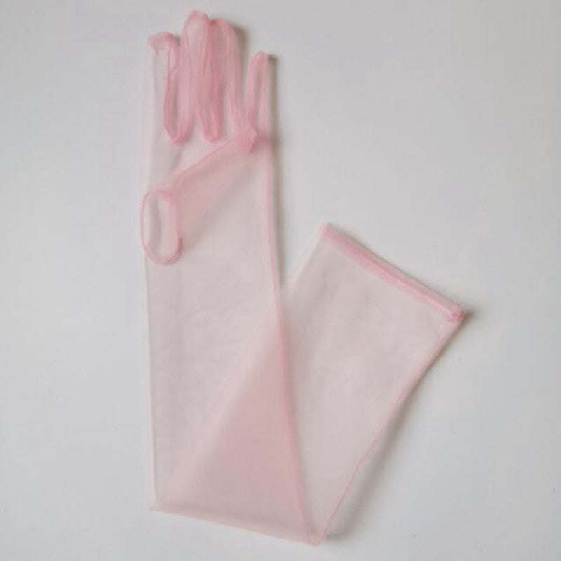 Thin Sexy Gloves - Pink / 55cm